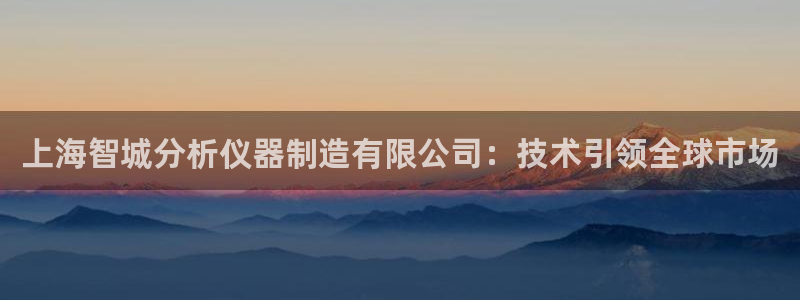 恒行5：上海智城分析仪器制造有限公司：技术引领全球市场