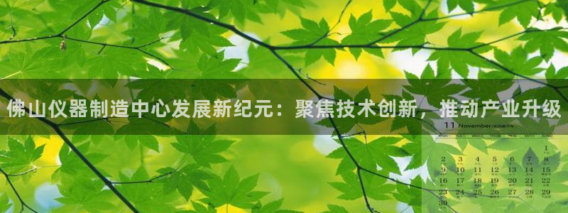 恒行主管6ll5l指定：佛山仪器制造中心发展新纪元：聚焦技术