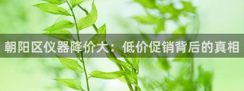恒行娱乐周74OOO5：朝阳区仪器降价大：低价促销背后的真相