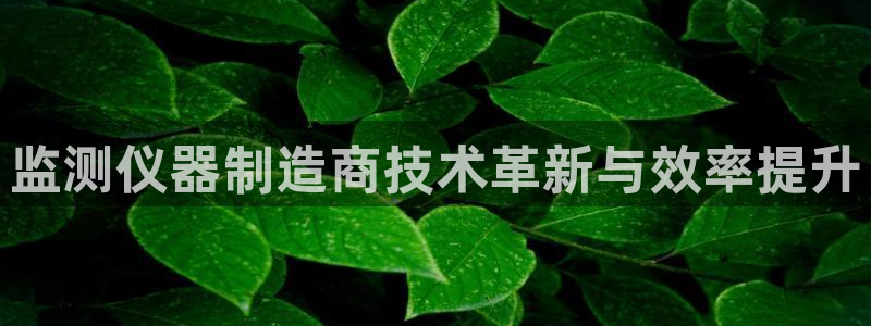 恒行娱乐热74ooo5主宰：监测仪器制造商技术革新与效率提升